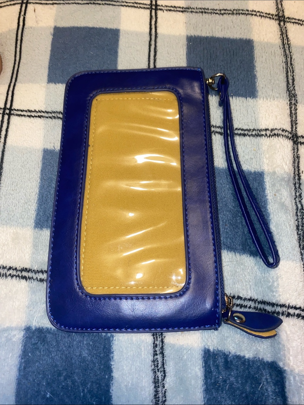 Blue and Yellow Wristlet Phone Case Wallet - Stylish Carry